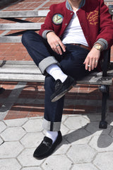 Navy Suede Salvatore Ferragamo Loafers