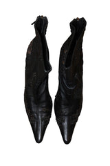 Oscar de la Renta black beaded booties (38)