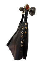 Yves Saint Laurent black leather corset Shangrila Mombasa bag with horn handle