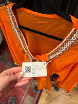 Unsigned Orange made in India beaded tunic #312531