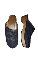 Chanel denim CC clogs (35)