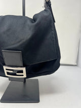 #69 Fendi Mamma Baguette Black neoprene Leather