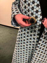 Italian Iridescent Black and Blue Oversized Jacket