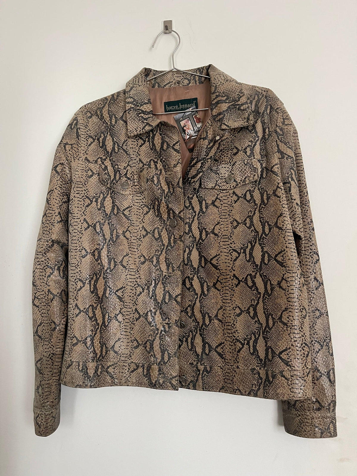 Harvé Benard brown snake print jacket