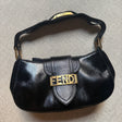 Fendi Shadow Shoulder Bag Vintage Black Leather authentic 