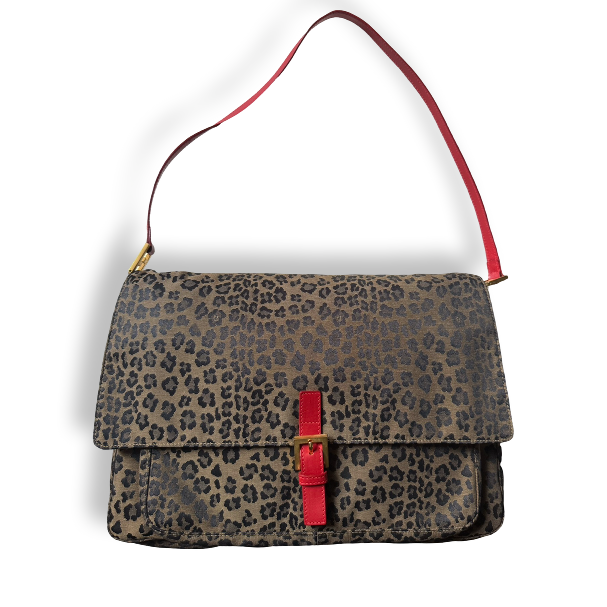 Fendi Vintage Leopard Messenger Bag
