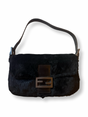Fendi authentic Baguette bag vintage black rabbit fur shoulder bag Lapin