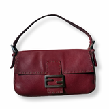 Fendi Vintage Baguette Selleria Leather Red authentic y2k 2000s 90s baguette