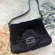 Fendi Vintage Mama Baguette Rabbit Fur Authentic 1990s 