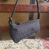 Fendi Vintage 2002 Zucchino Pochette Black authentic y2k shoulder bag