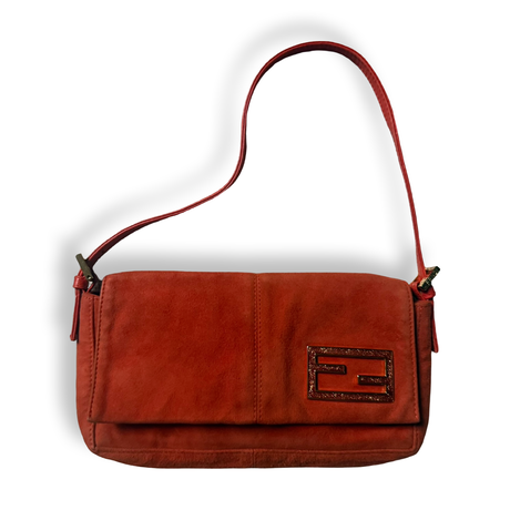 Fendi Vintage Suede Glitter Baguette