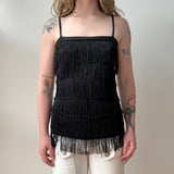 Italian Black Fringe Tank