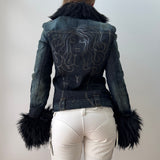 Miss Sixty Fur Trim Denim Jacket