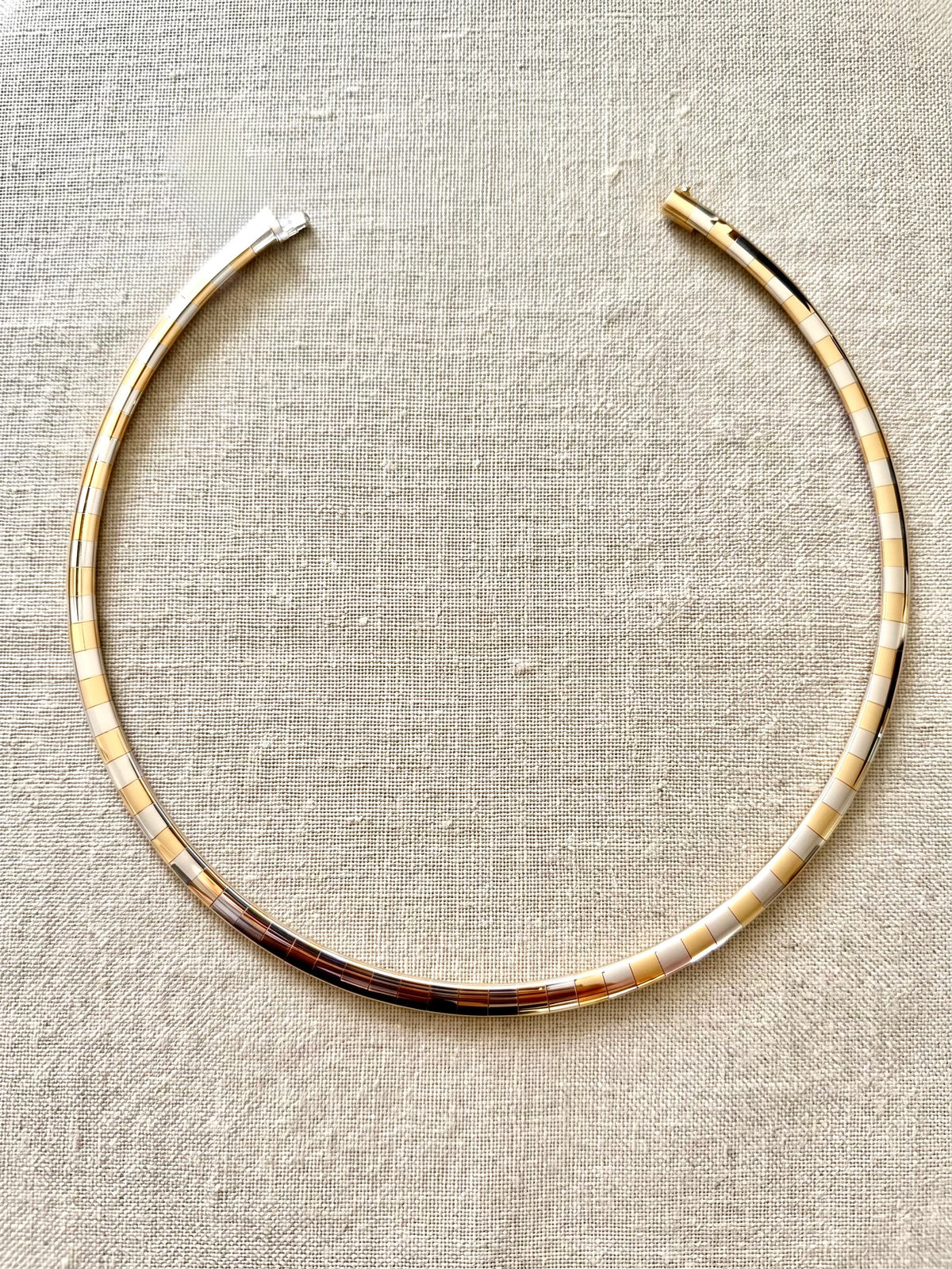 Rare 14K Two-Tone Omega Necklace