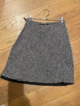 black and white silk skirt
