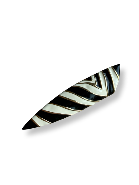 Givenchy authentic Vintage 1980s  Zebra Enamel Brooch Pin runway piece 