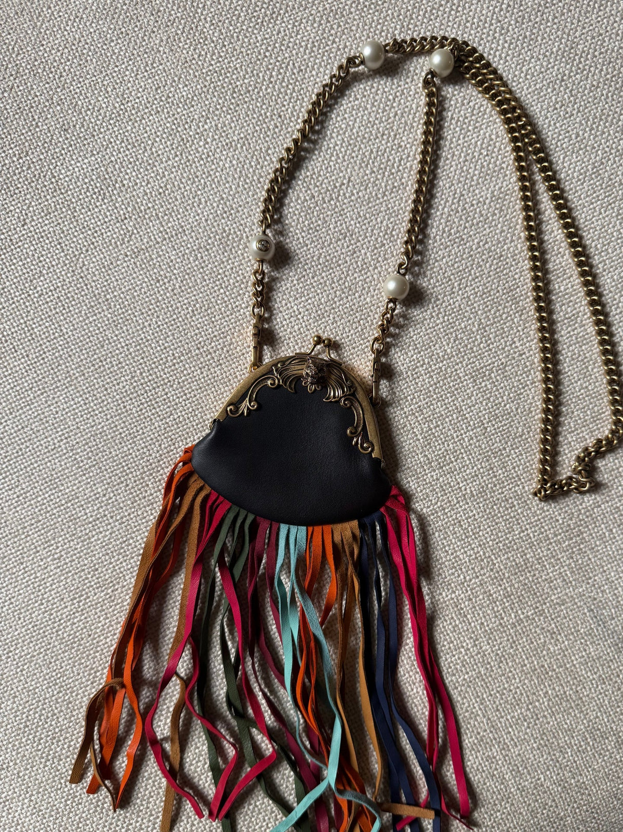 Gucci Aimalier Fringe Frame Bag