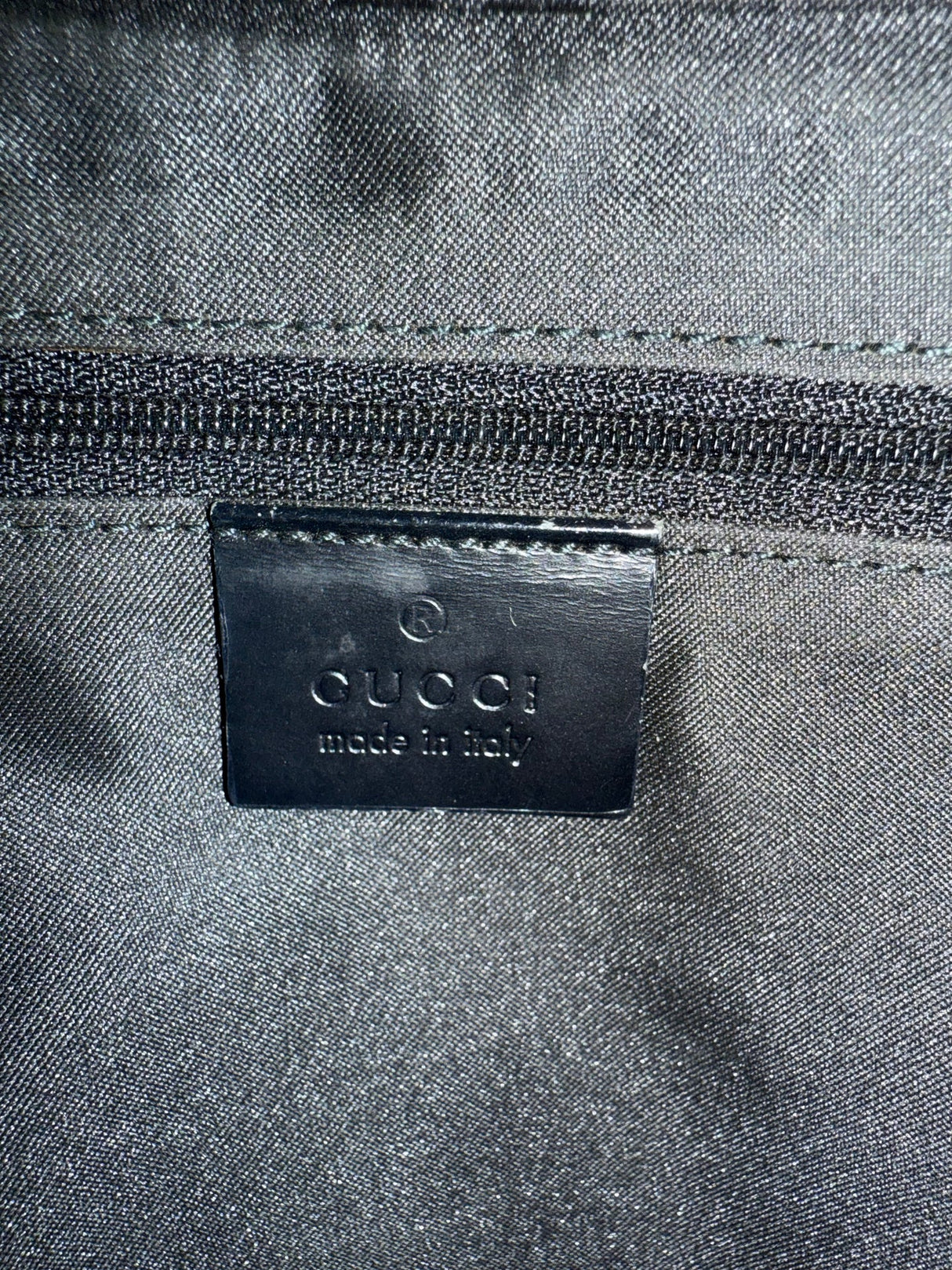 Gucci Black Vintage Bamboo handle Monogram Tote