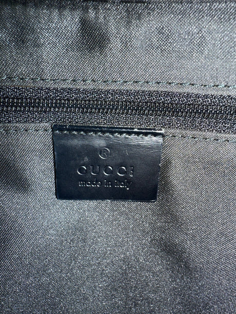 Gucci Black Vintage Bamboo handle Monogram Tote