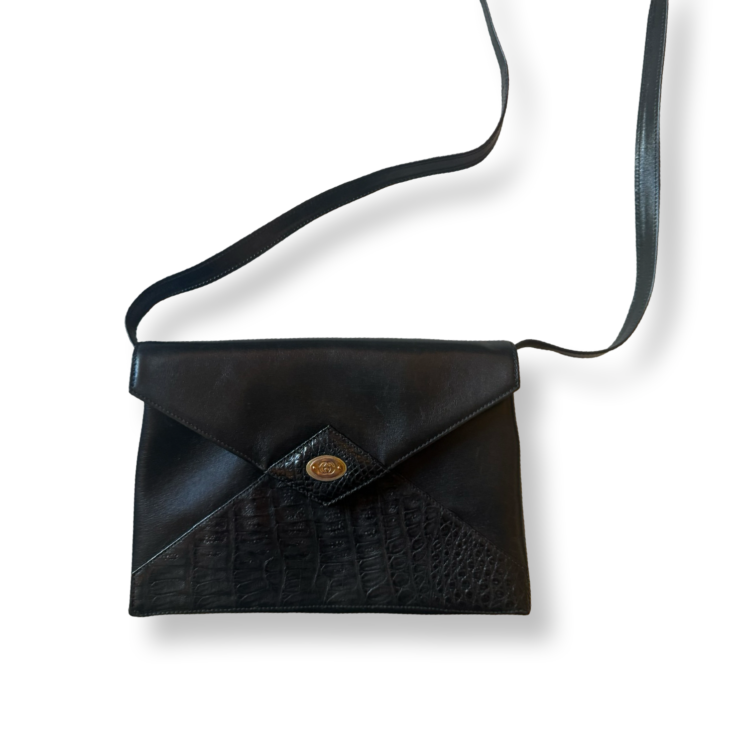 Gucci Vintage Croc Envelope Clutch