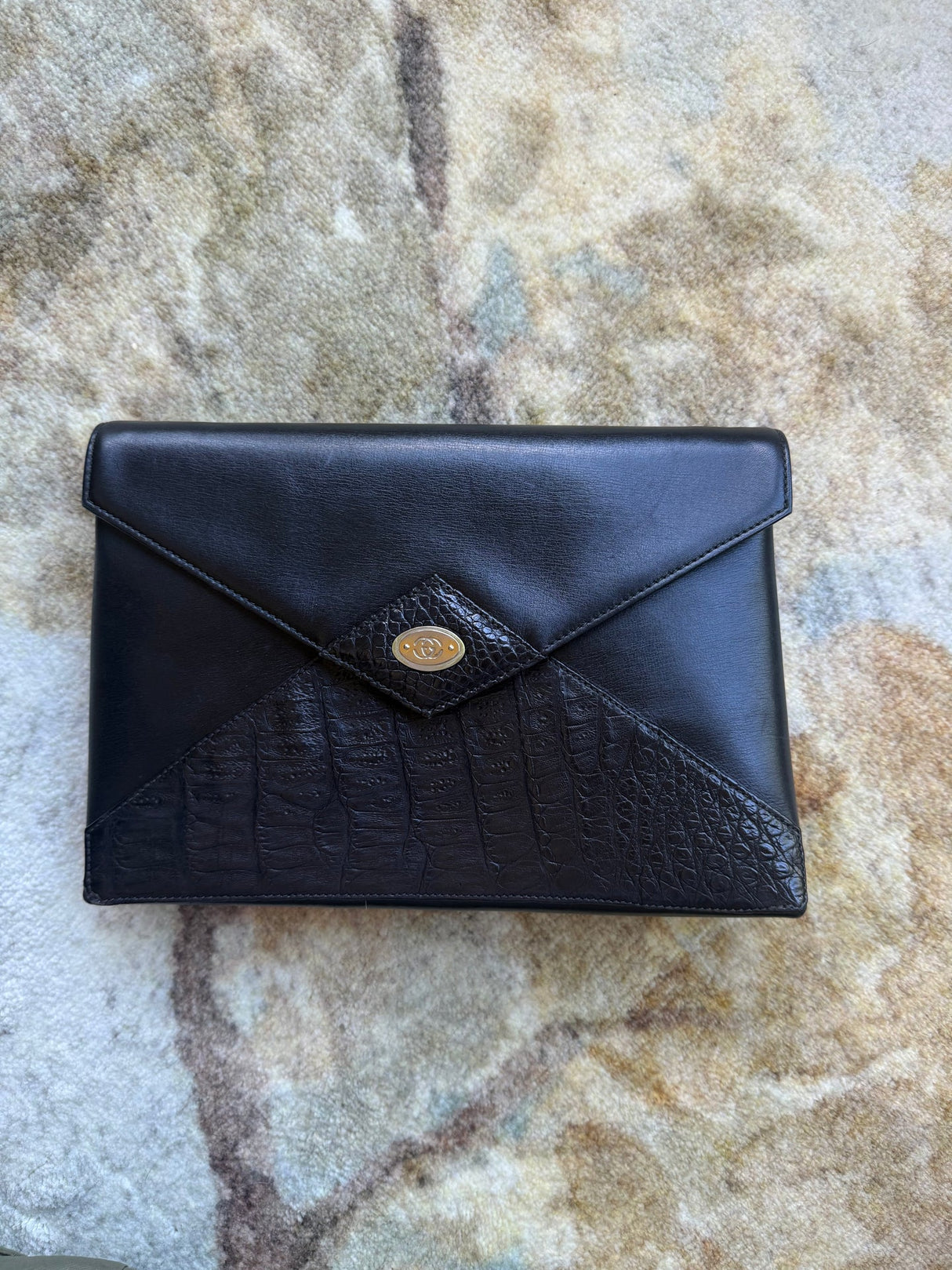 Gucci Vintage Croc Envelope Clutch