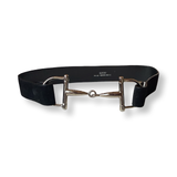 Gucci Vintage 90s runway horsebit belt Tom Ford era black suede silver hardware authentic 1995 fall winter