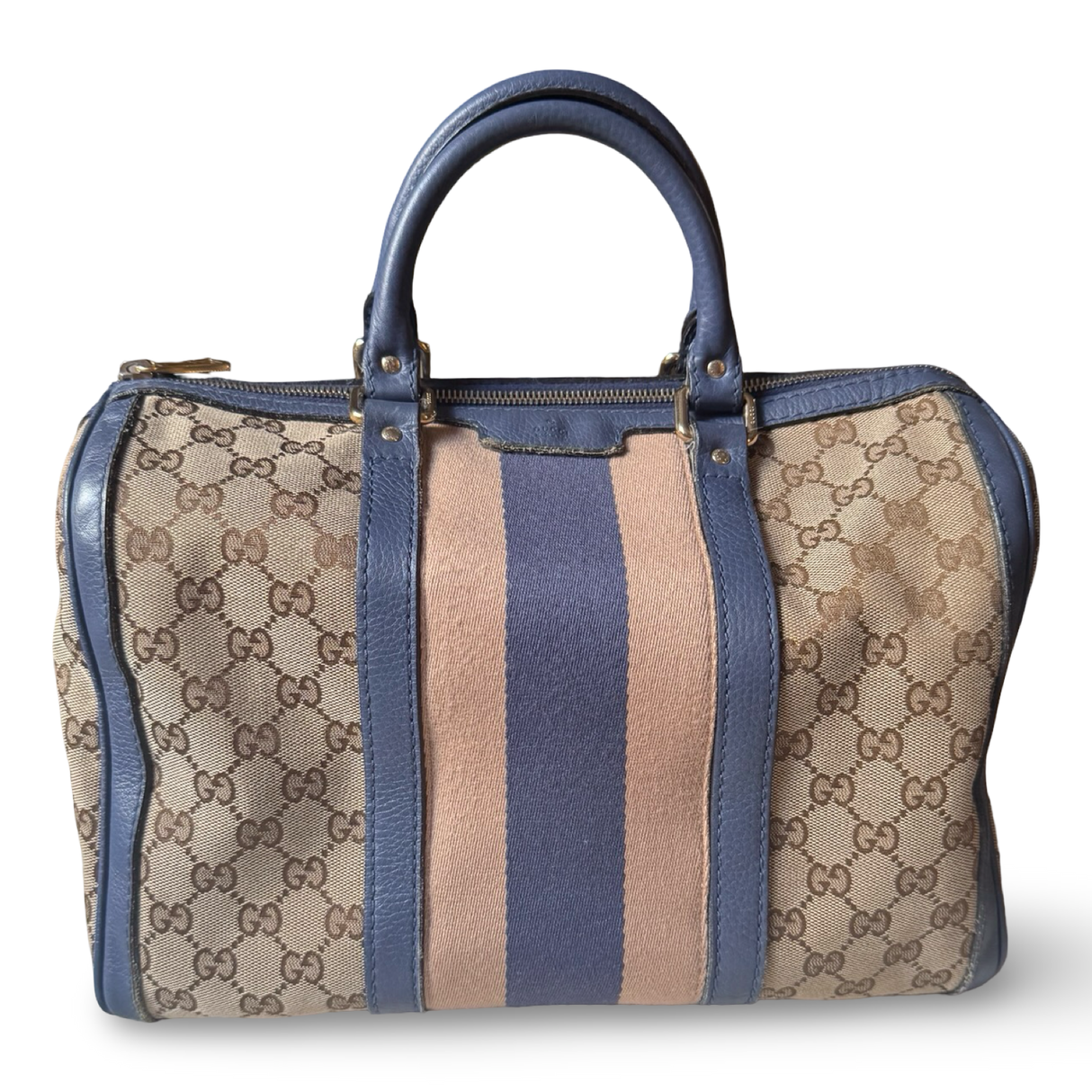 Gucci Web Boston Bag Medium Satchel