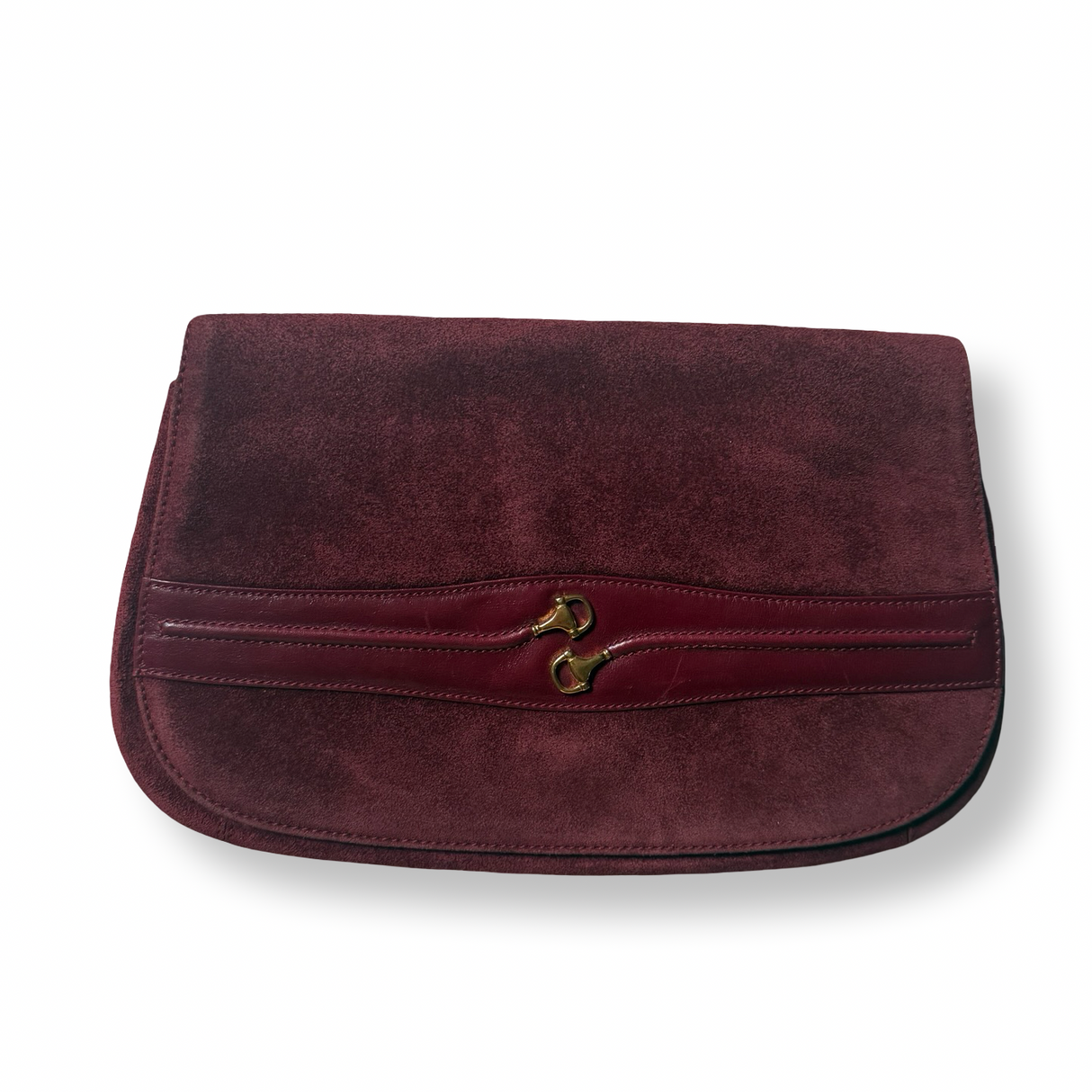 Gucci Vintage Suede Horsebit Clutch