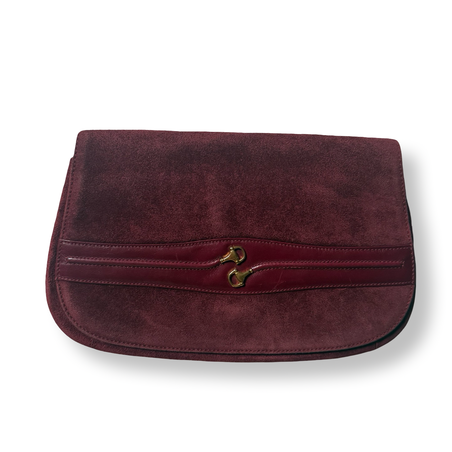 Gucci Vintage Suede Horsebit Clutch