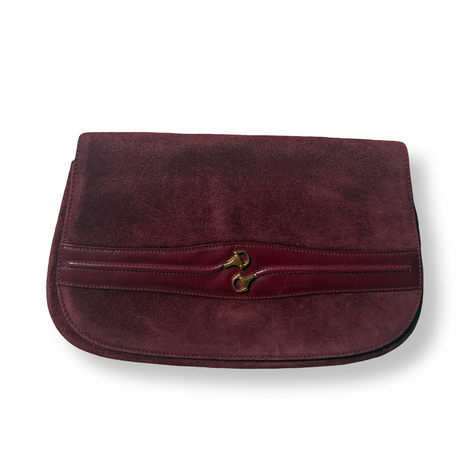 Gucci Vintage Suede Horsebit Clutch