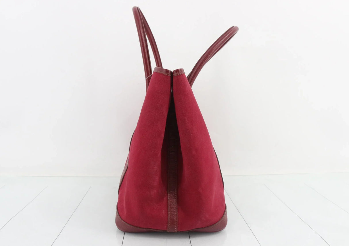Hermès Garden Party Canvas Tote in Rouge H