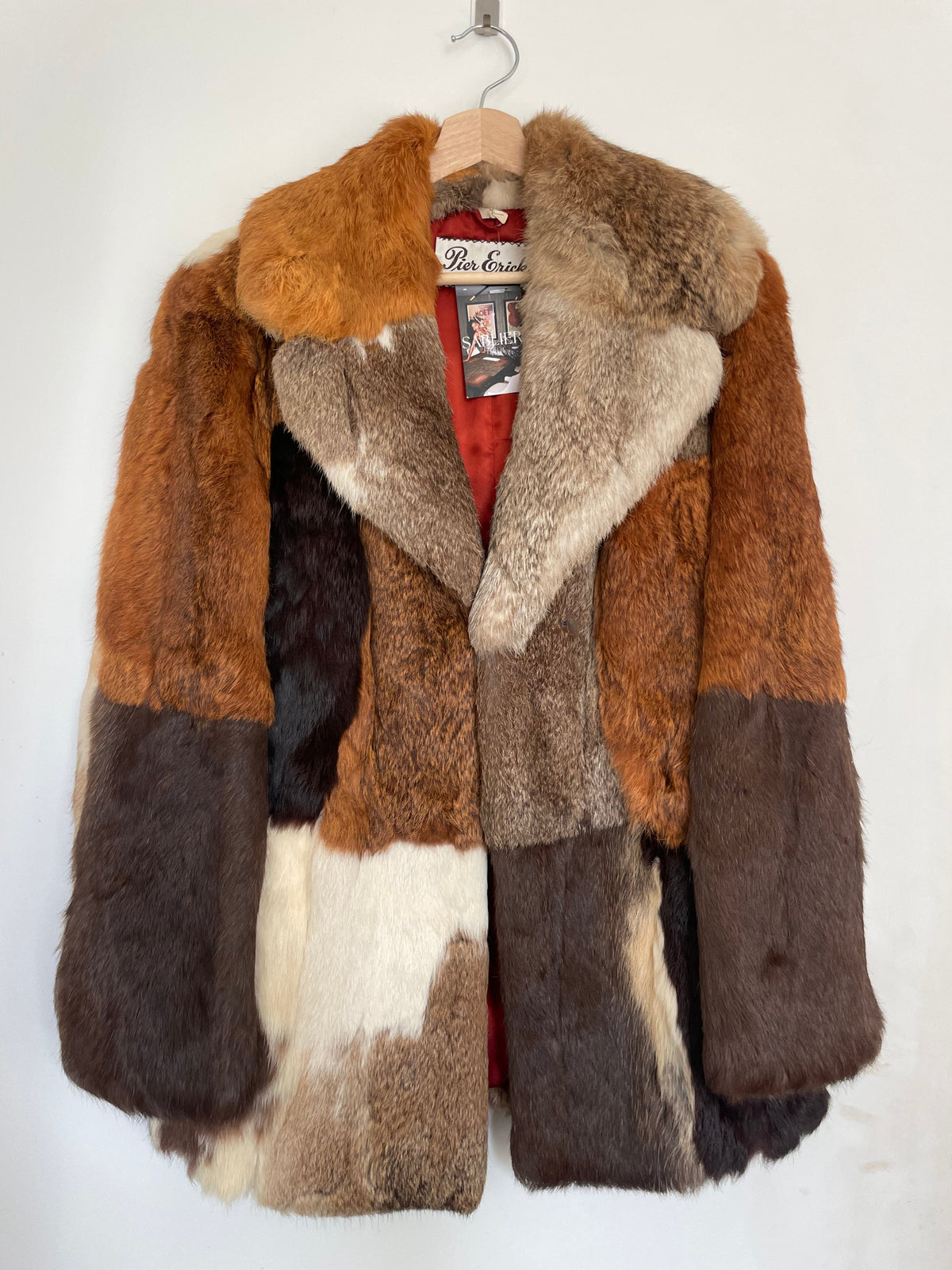 Patchwork rabbit fur jacket