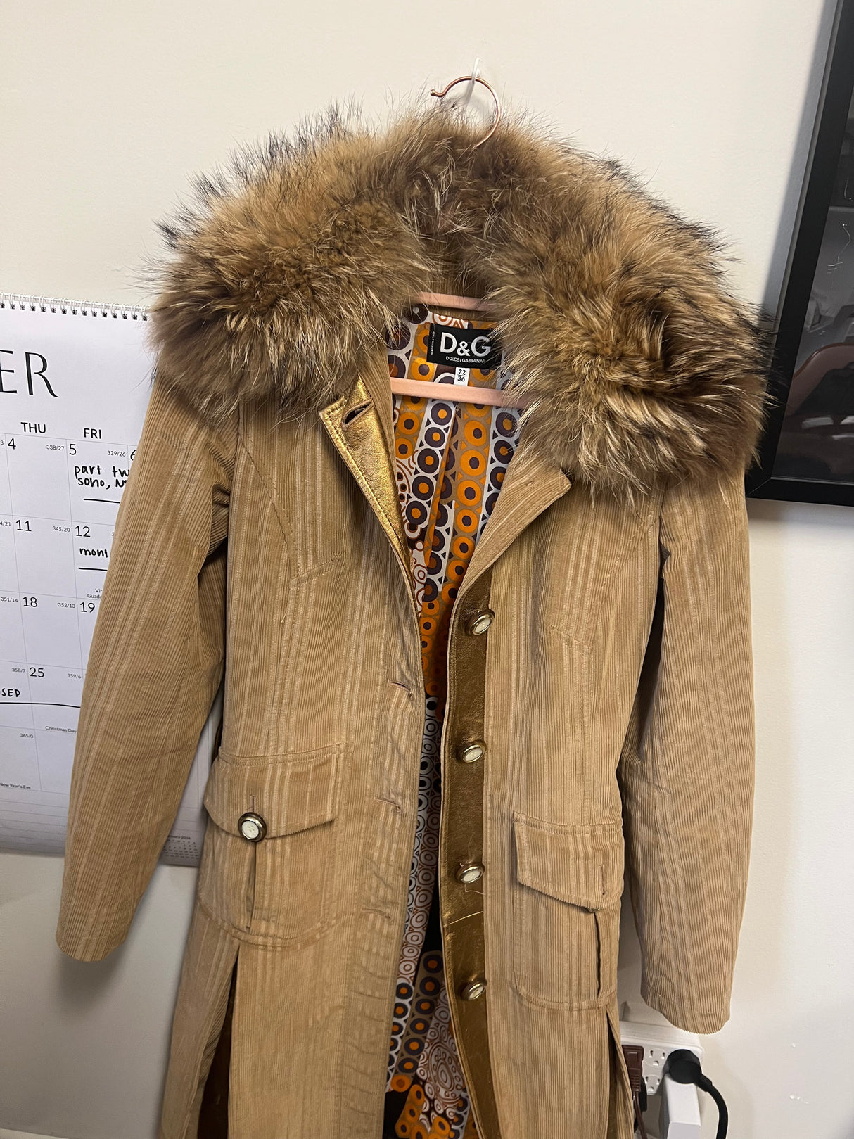 D&G penny lane coat with gold details