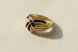 14K Gold and Sapphire Bypass Ring