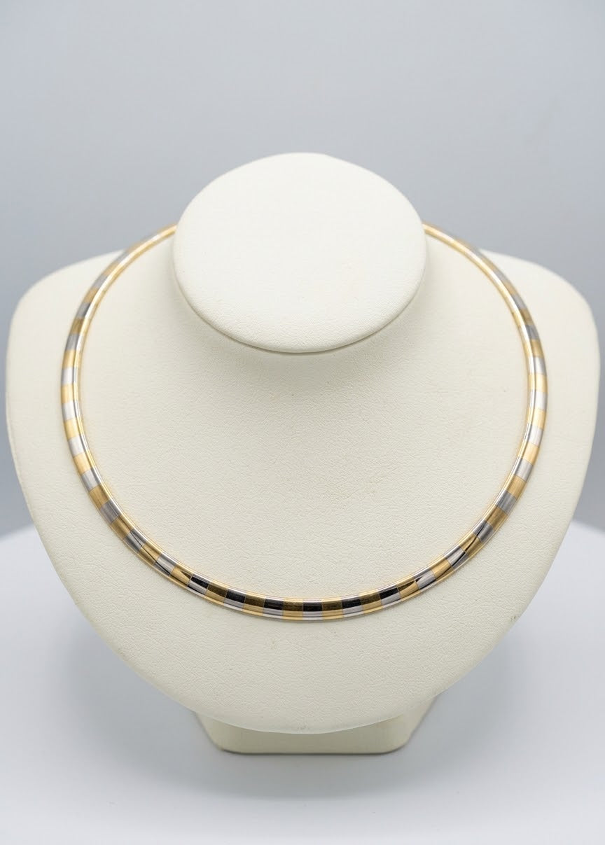 Rare 14K Two-Tone Omega Necklace