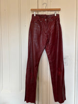 red leather pants