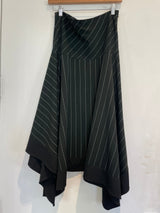 Sun Light black pinstripe flared maxi skirt