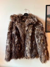 Brown real fur coat