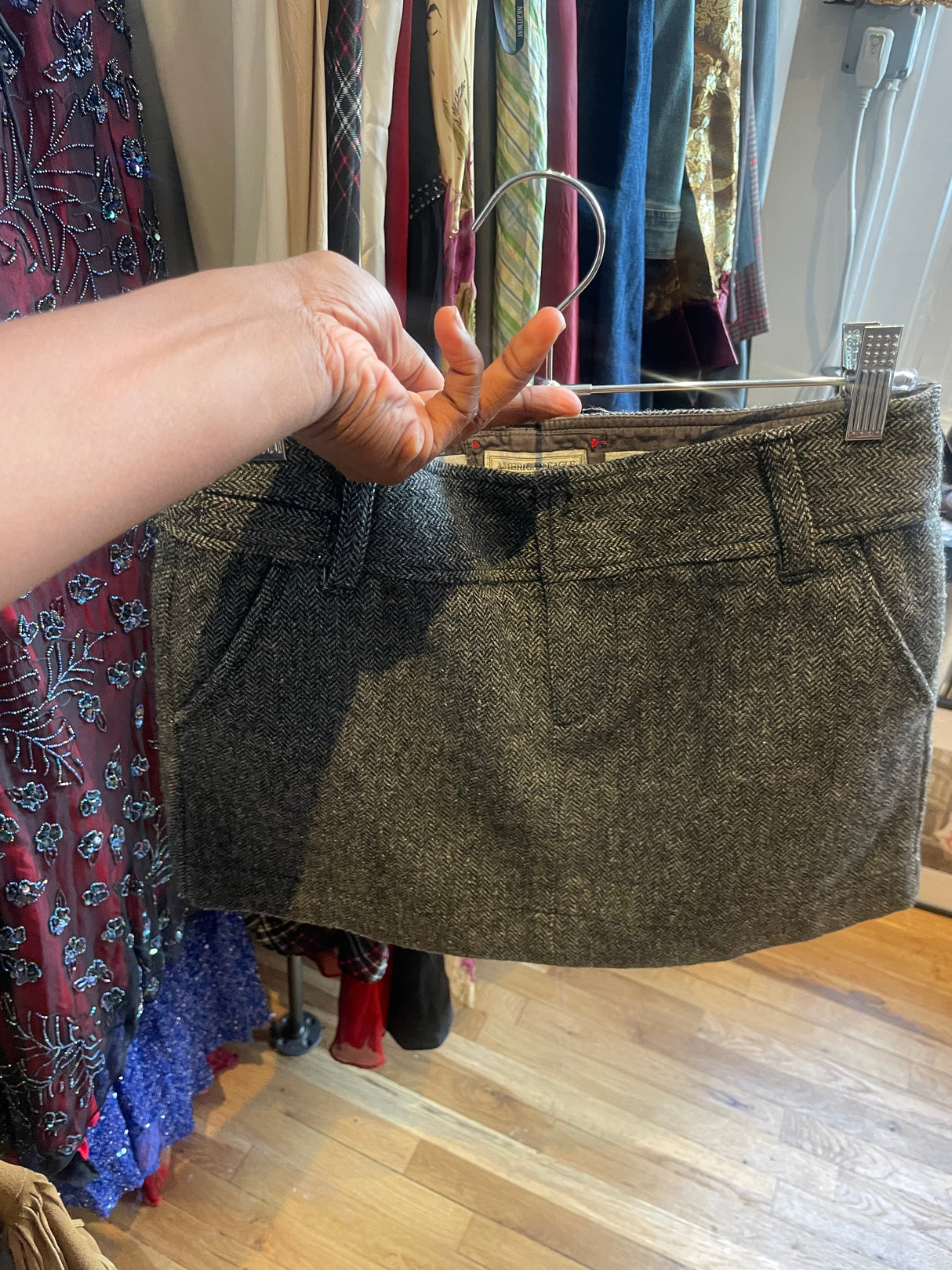 Grey mini skirt