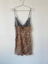Silk cheetah print slip