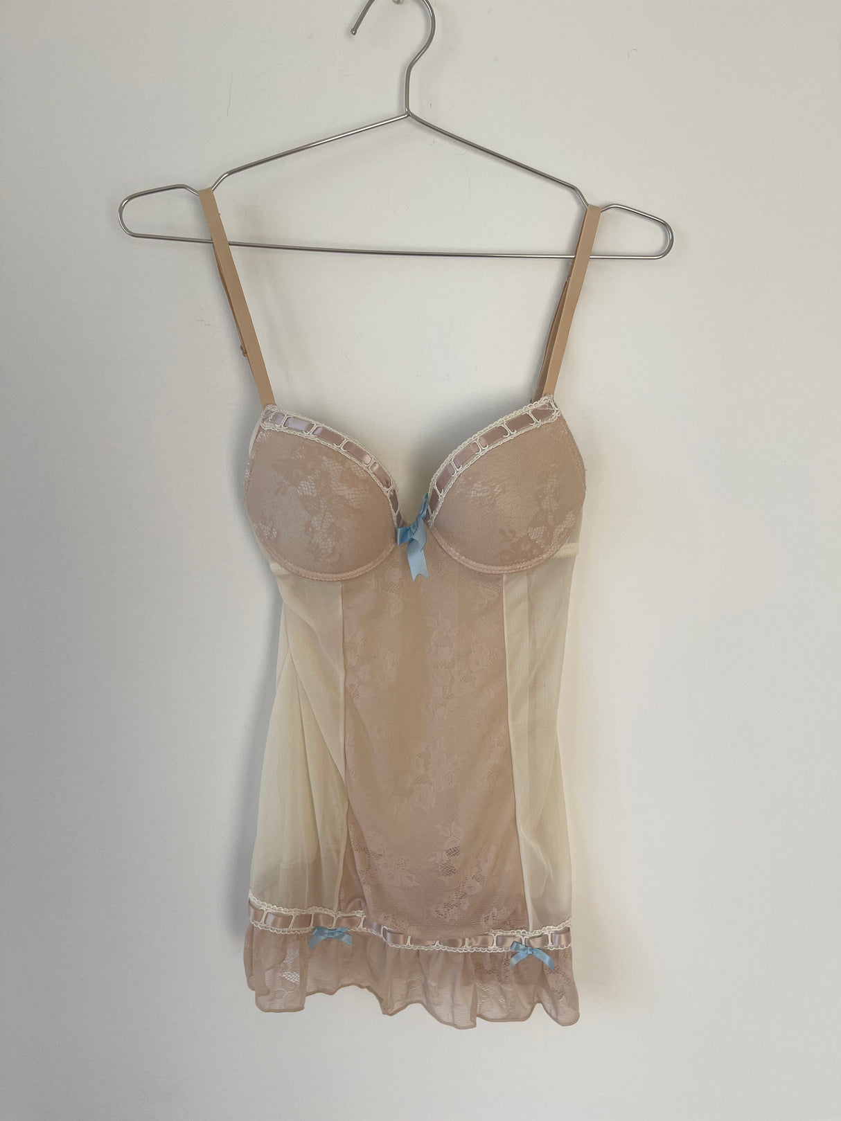 Cream lace slip top