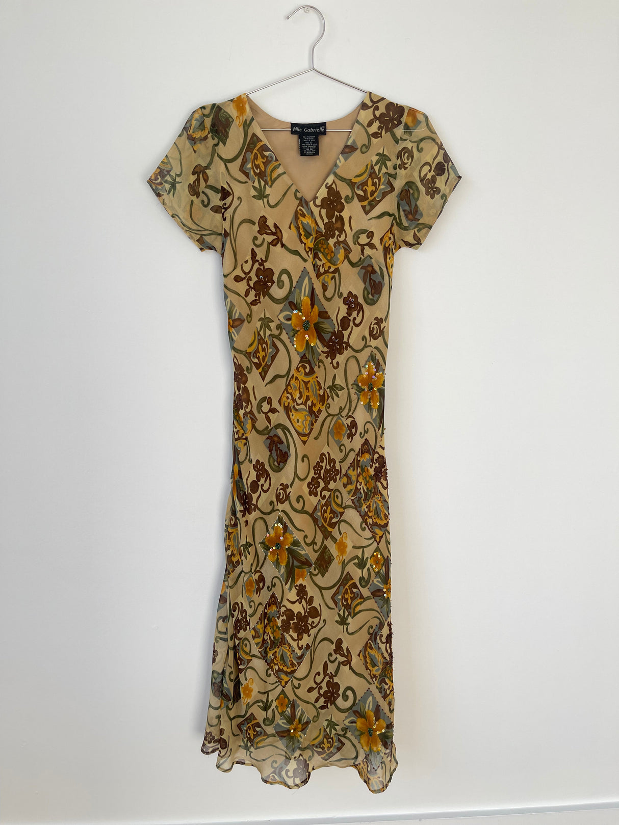 Tan floral dress