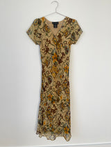 Tan floral dress