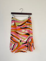 Silk iride print skirt