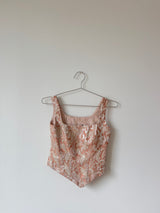 Pink and cream embroidered corset ￼