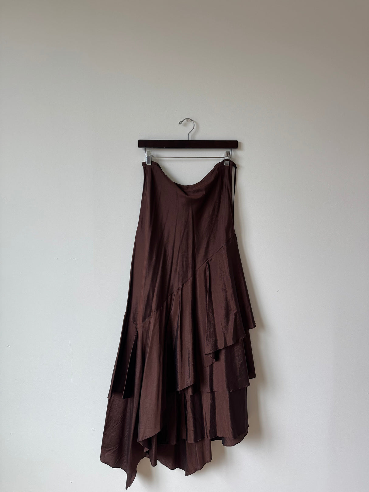 Brown asymmetrical skirt
