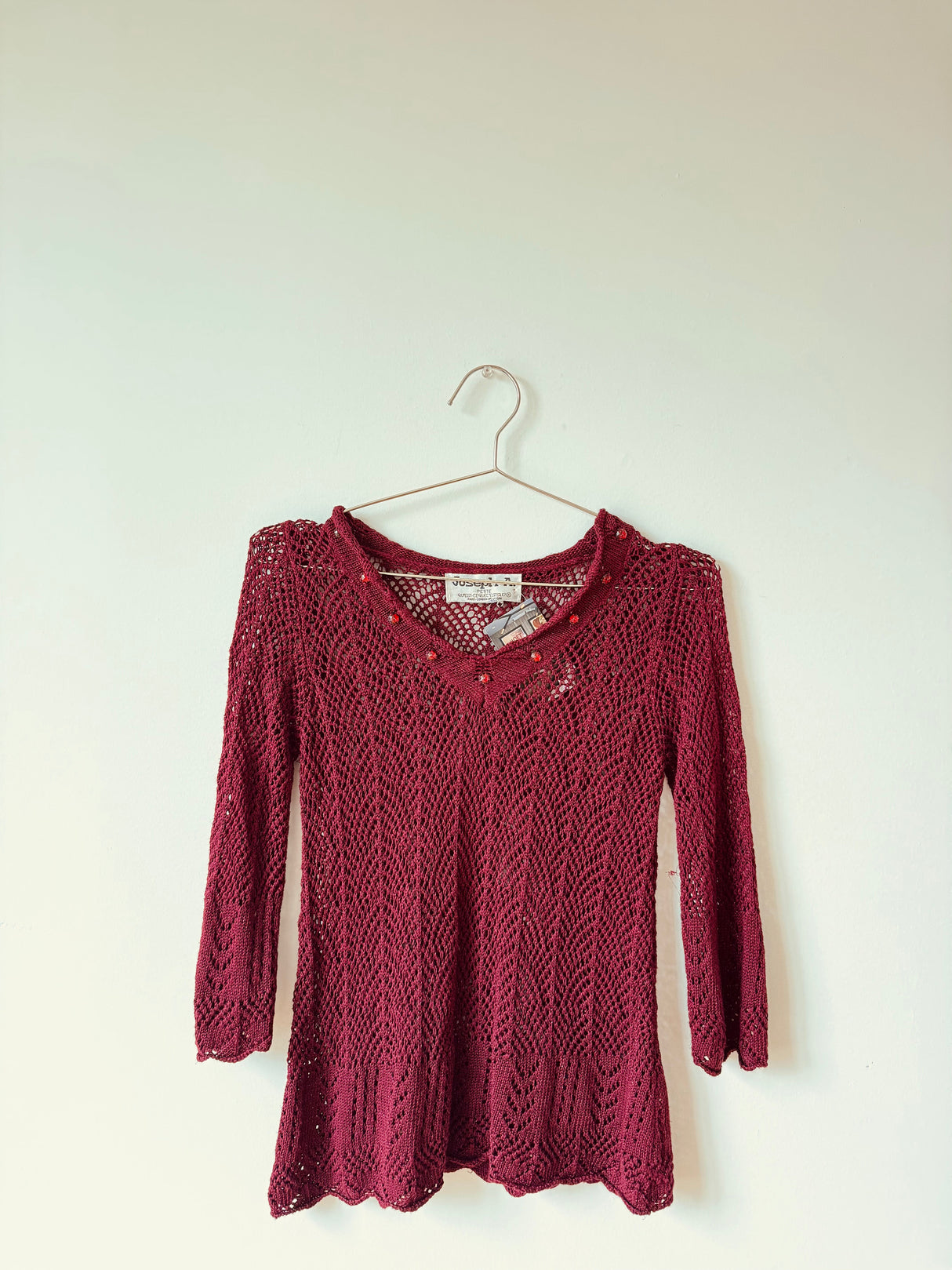 Burgundy crochet top