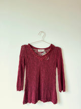 Burgundy crochet top