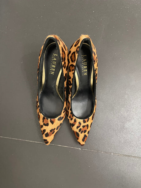 Leopard print pony hair heels