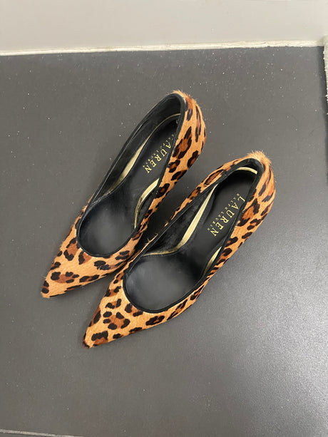 Leopard print pony hair heels